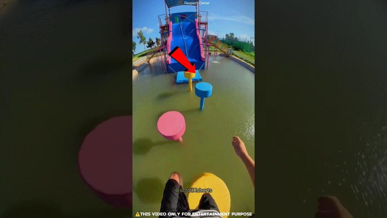 वॉटर पार्क स्टंट! 🌊🔥 #WaterPark