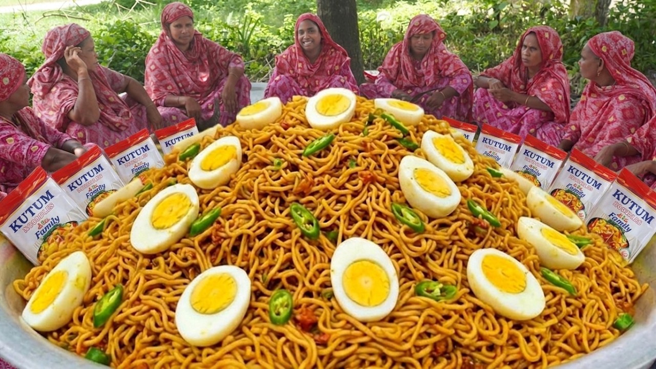 40 Packets Noodles, 20KG Chicken & 300 Eggs | গ্রামের ৩৫০ মানুষের জন্য সুস্বাদু নুডলস রান্না