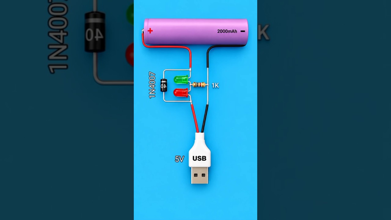 3.7V Battery Full Charge Indicator Circuit | DIY Electronics Project ⚡ #shorts