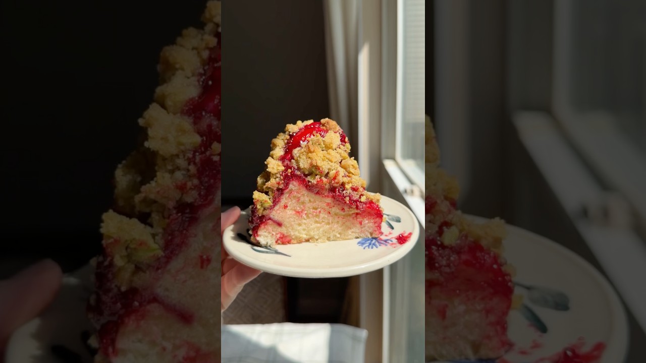 Raspberry brioche crumb cake!