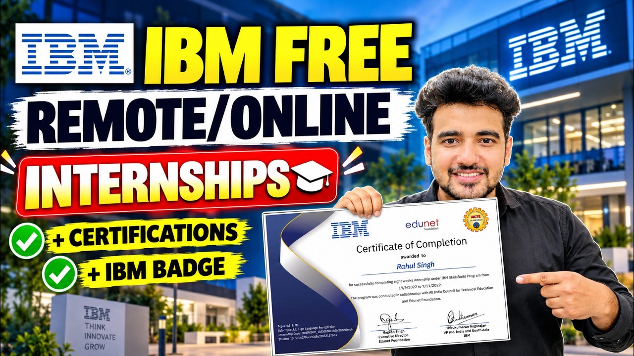 IBM Work From Home 2026 | Remote Internships | Learn Artificial Intelligence for Free With Project