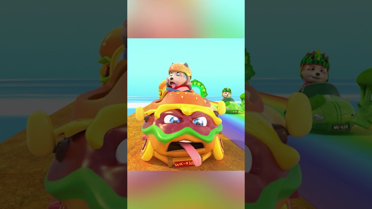 Vroom Vroom! Fast Food Car Vs Healthy Car #goodhabits  #kidssongs #nurseryrhymes #shorts