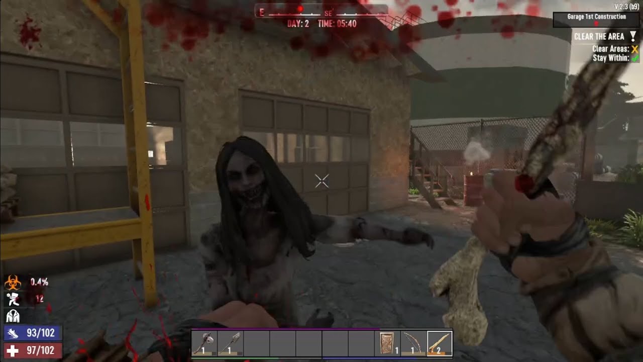 Let's Play 7 Days to Die #2: Trouble at Garage 1st Construction