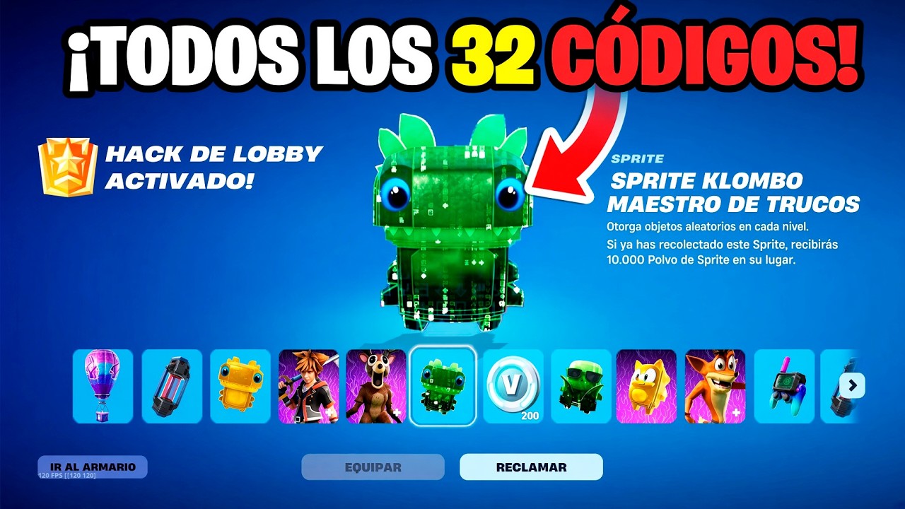 TODOS los códigos de *HACKS PARA el LOBBY* en FORTNITE TEMPORADA 4..!! 🎁 (SKIN GRATIS) 🤯