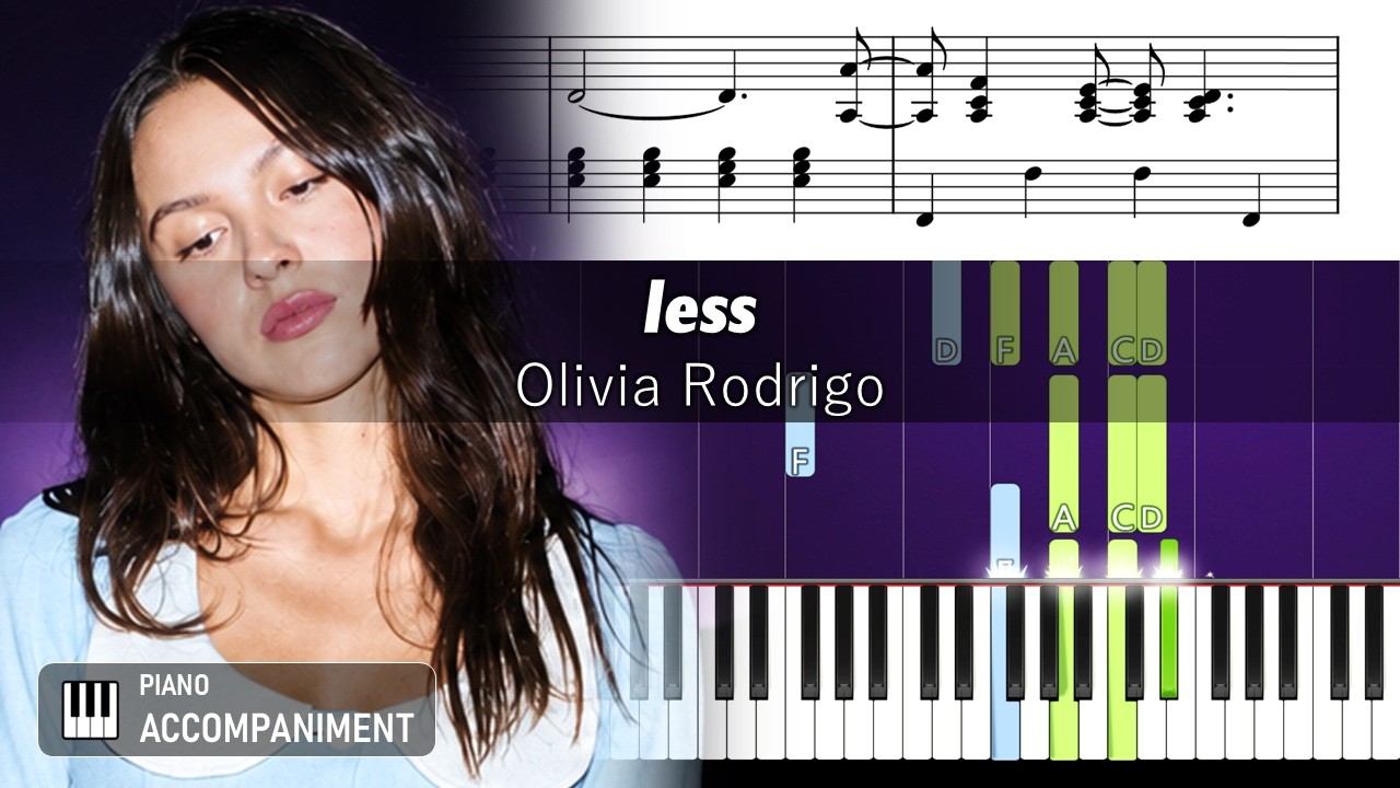Olivia Rodrigo - less - Accurate Piano Tutorial with Sheet Music