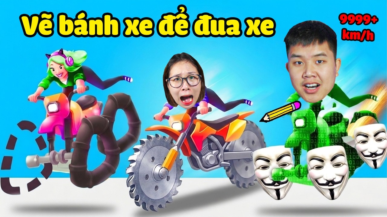 Vẽ bánh xe để đua xe xem ai thông minh hơn...