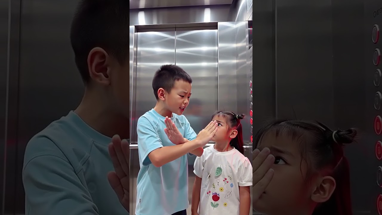 Kids Learn Not to Play with Buttons in Elevator