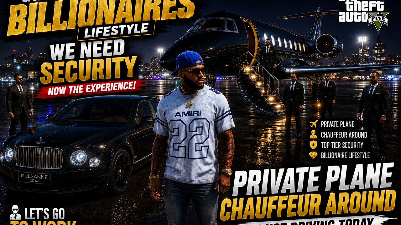 GTA 5 BILLIONAIRES LIFESTYLE – We Need SECURITY! Private Jet & Chauffeur | Let's Go To Work