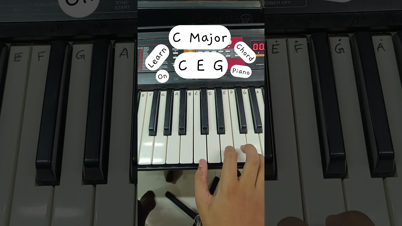 How To Play C Major Chord On Piano? In Gujarati Language 🔥