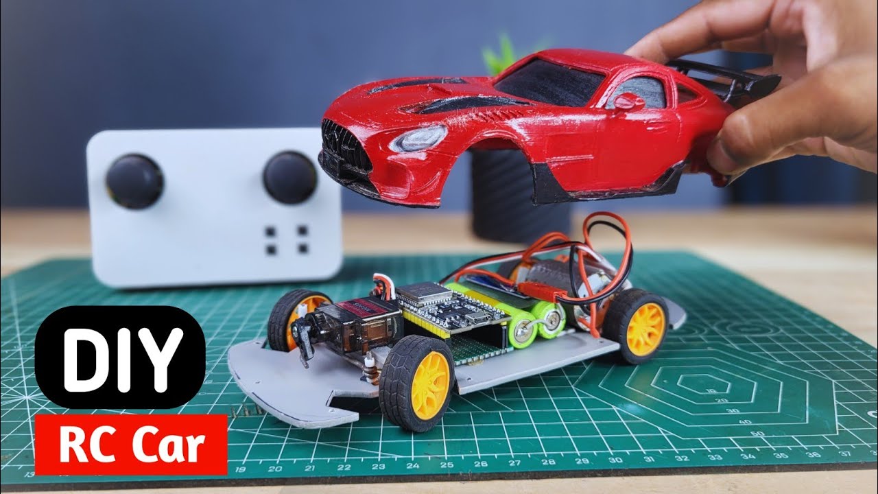Homemade RC Car with Servo Steering and DC motor | Hitem3d | Ashwinprojects