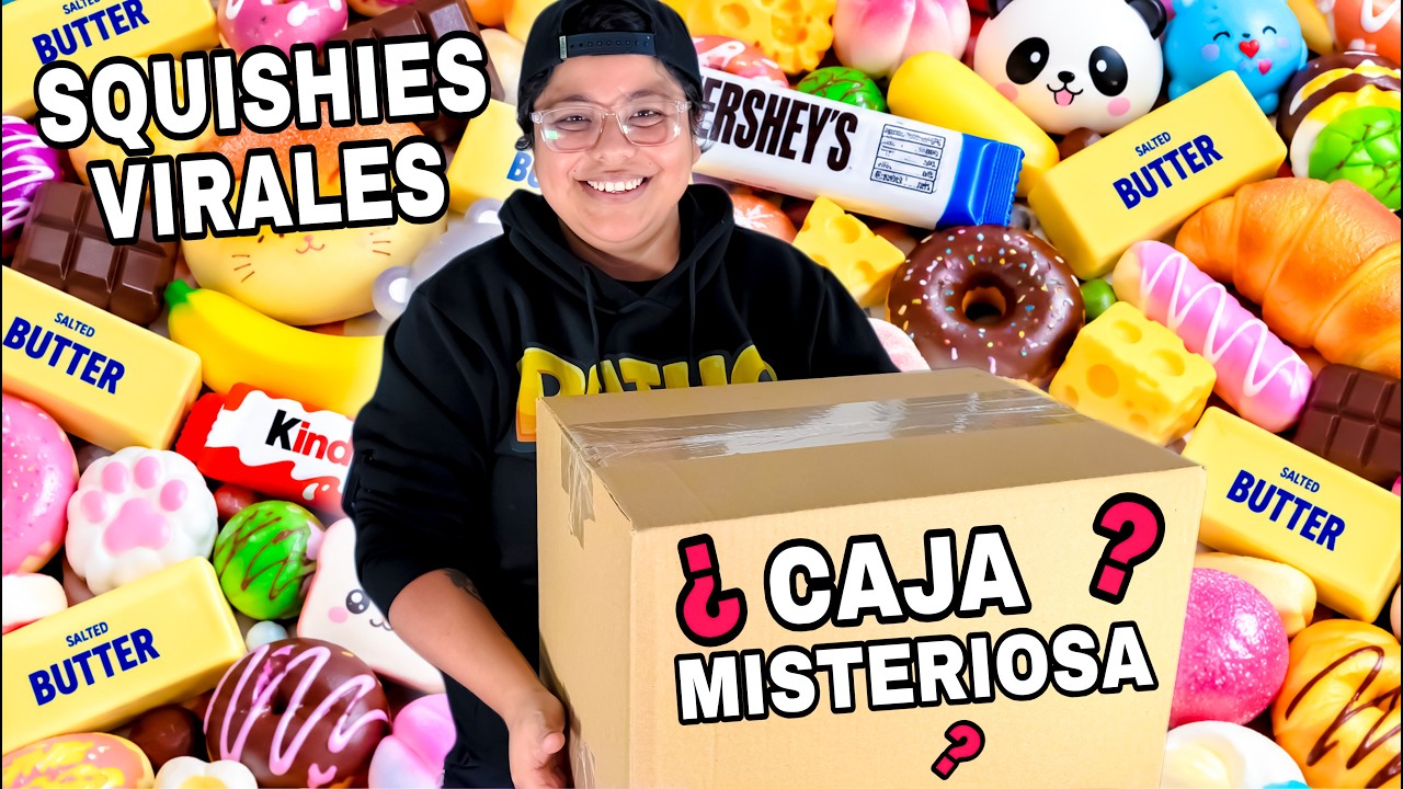 ABRIMOS LA CAJA SECRETA Y MISTERIOSA DE LOS SQUISHIES VIRALES DE INTERNET: MANTEQUILLA, QUESO 📦❓