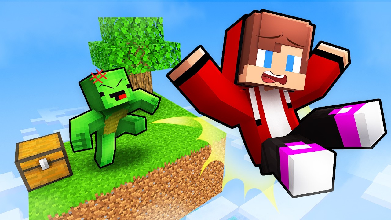 Maizen: Mikey KICKED JJ OUT of the Skyblock - Minecraft