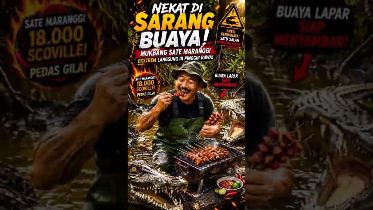 NEKAT DI SARANG BUAYA! Mukbang Sate Maranggi Langsung di Pinggir Rawa! #MukbangAdrenalin #asmr