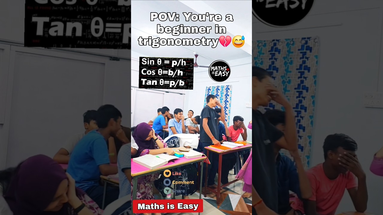 POV: You're a beginner in trigonometry.😅  | Class 10 Trigonometry #shorts #youtubeshorts #viral #fun