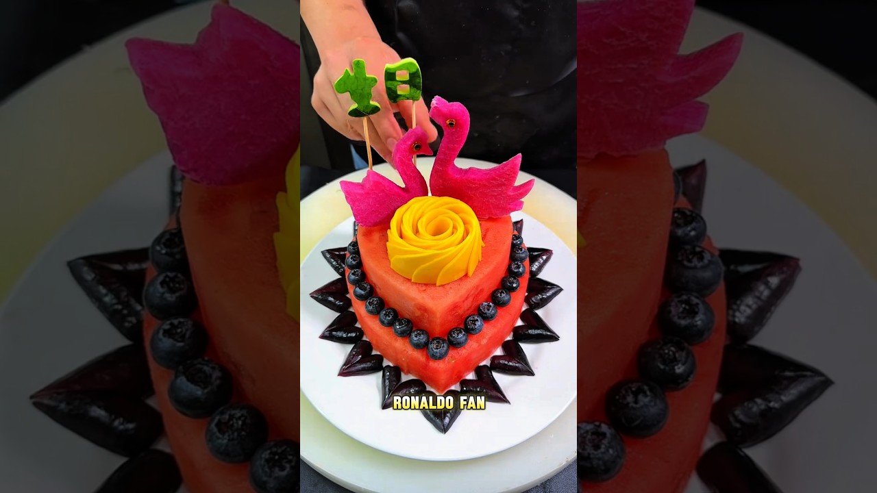 A Watermelon Surprise for My Daughter's Birthday 🎂 🍉 | how to make fruit cake #shorts #cake