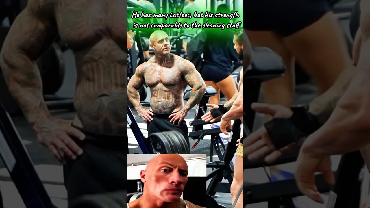 He has many tattoos, but his strength is not comparable to the cleaning staff #prank #funny #anatoly
