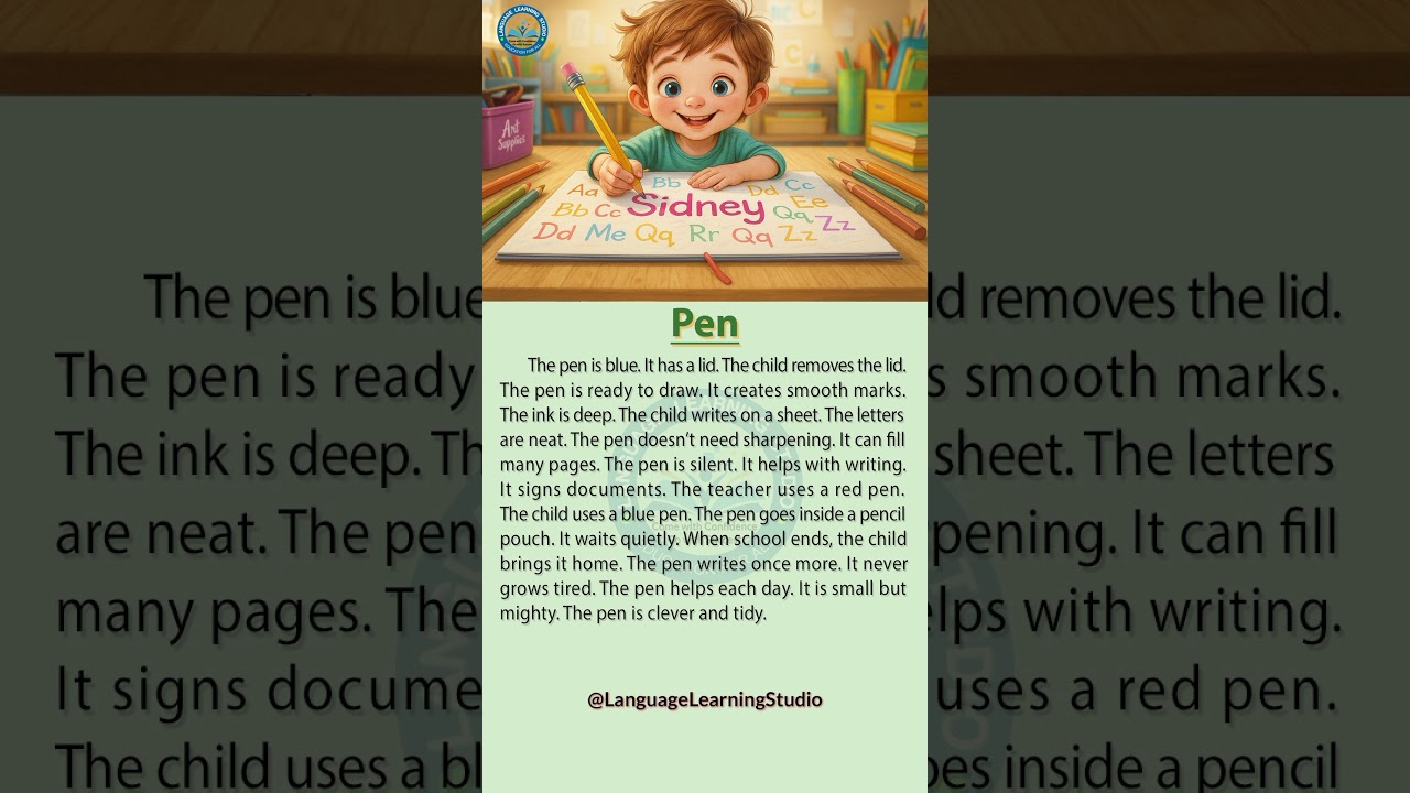 Learn English by Listening Stories | "Pen" | Listening Practice for English Learners. #english #usa