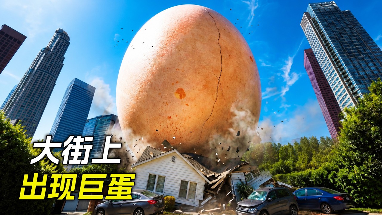 大街上出現一顆巨蛋，撞到大樓停了下來，科幻，奇幻，電影，解說，雷區，懸疑，冒險，超能力，短片，short film