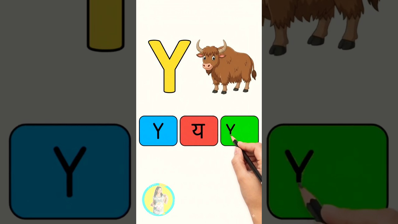 Y for Yak 🦬 | Y य Yak | ABC Learning for Kids #Shorts