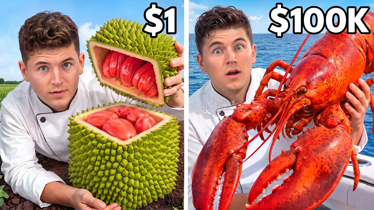 $1 vs $100,000 Rare Food
