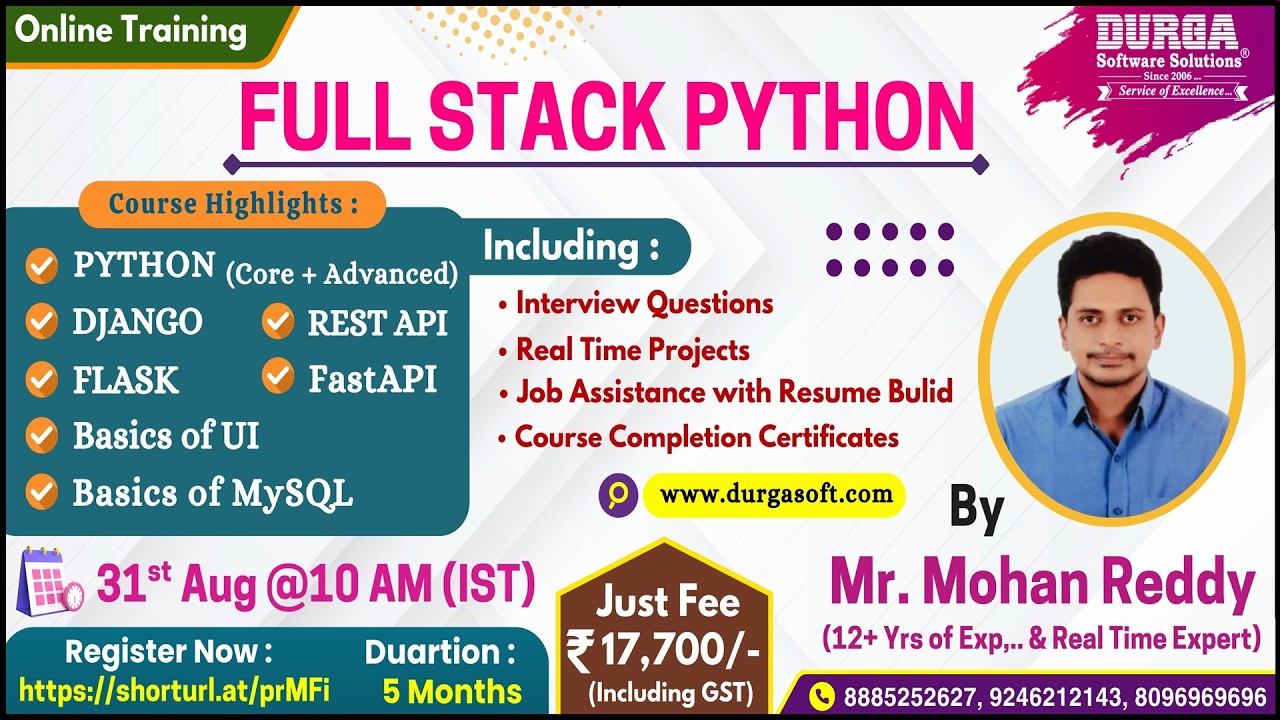 FULL STACK PYTHON Online Training @ DURGASOFT