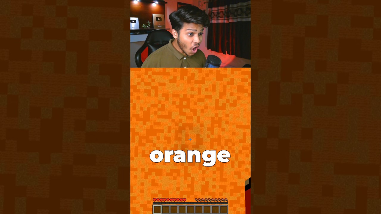 Minecraft But I Can't Touch The Color Orange #minecraft #shorts #funny