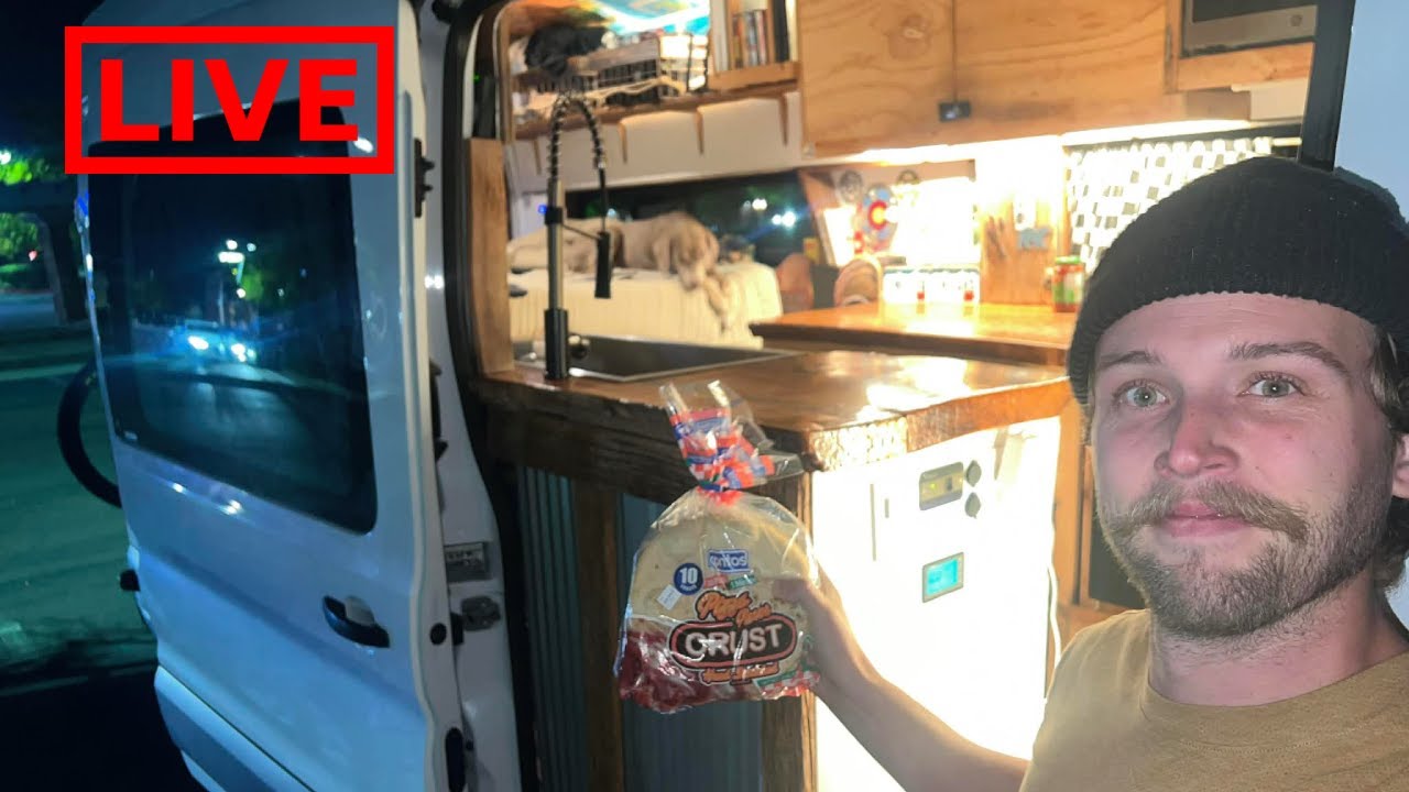 Cooking Home Made Pizza in a Van - LIVE
