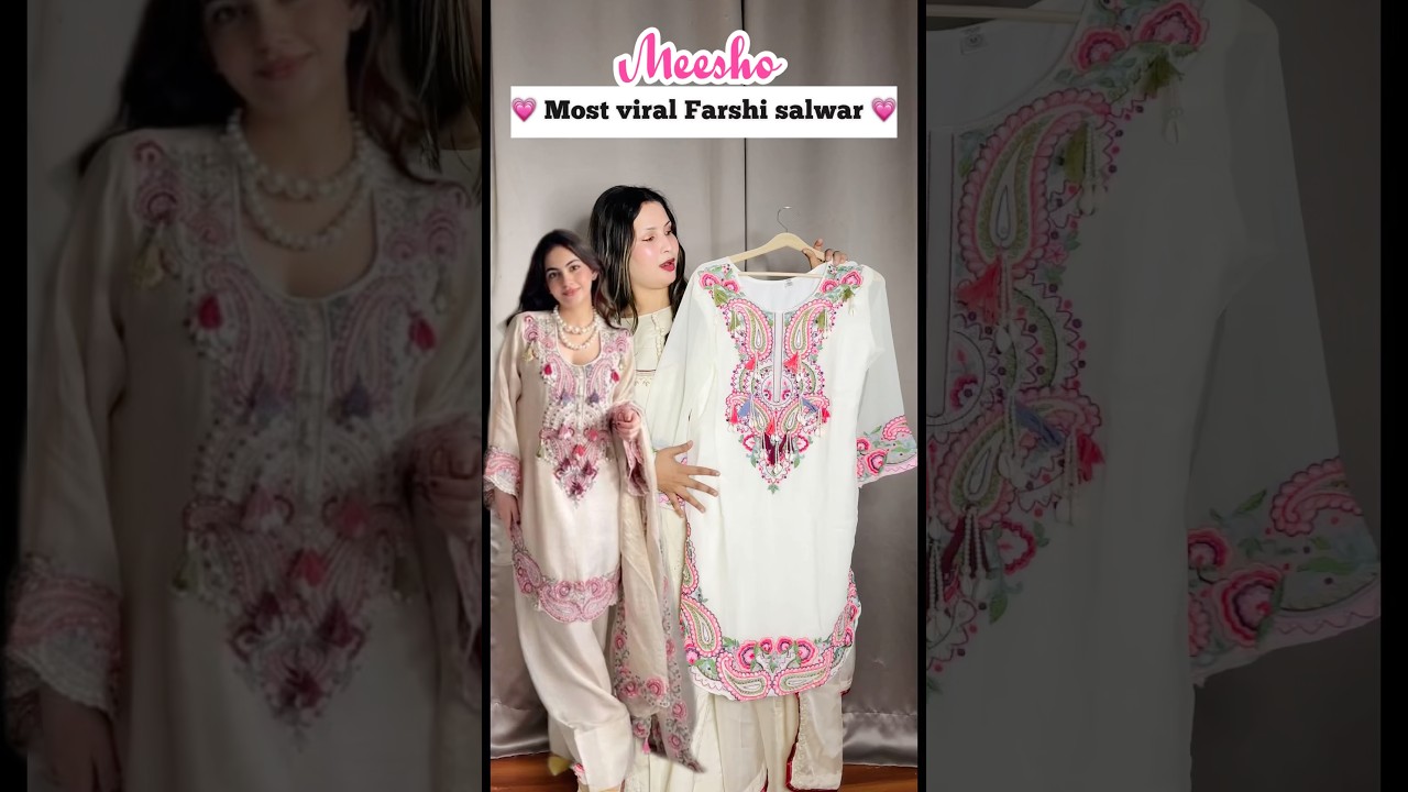 Meesho viral farshi salwar😍 #ytshorts #meesho #haul #kurtaset #farshisalwar #shorts #fashion #fyp