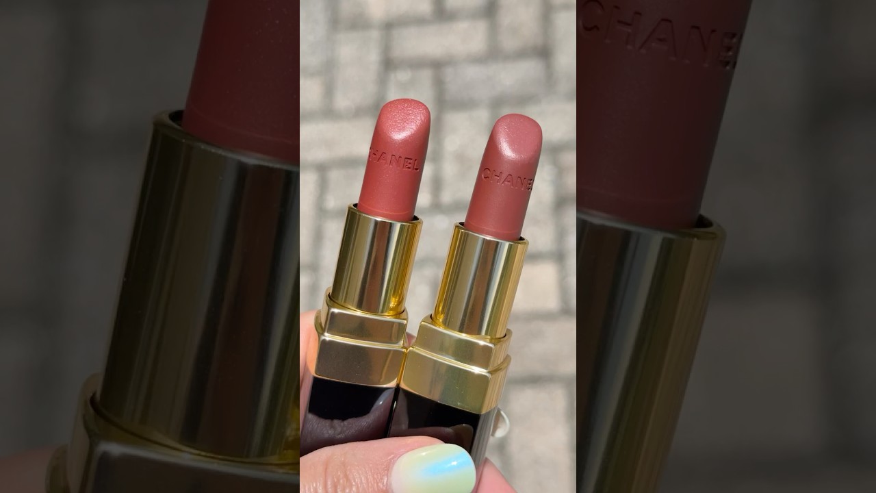 Chanel Lipstick Paris 1er vs Rosehall #chanelbeauty #lipstick #comparison #swatches #new #makeup