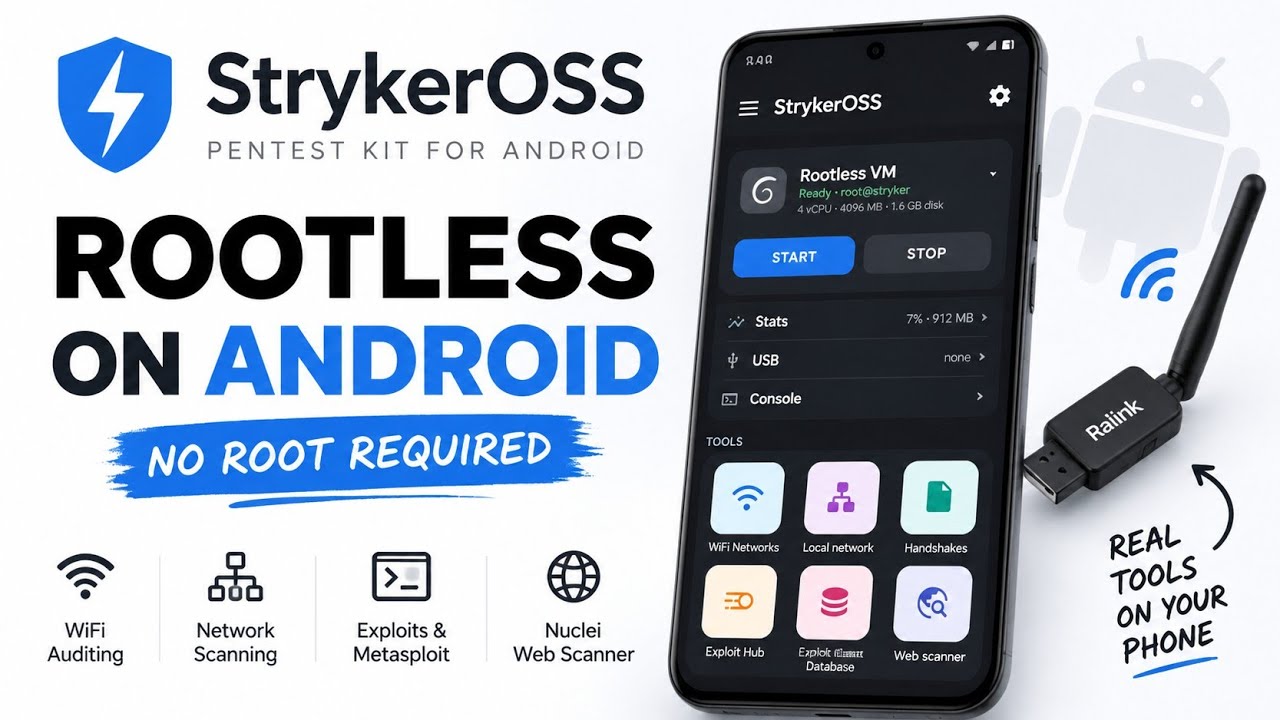 StrykerOSS Rootless on Android 🔥 Full Setup Guide Without Root | QEMU + WiFi Adapter