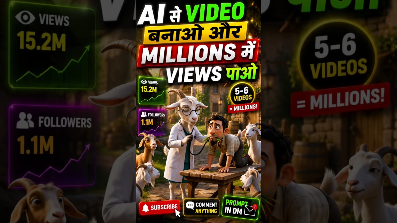 AI से Video बनाओ 🤯 और Millions में Views पाओ! ai se video kaise banaye #shorts