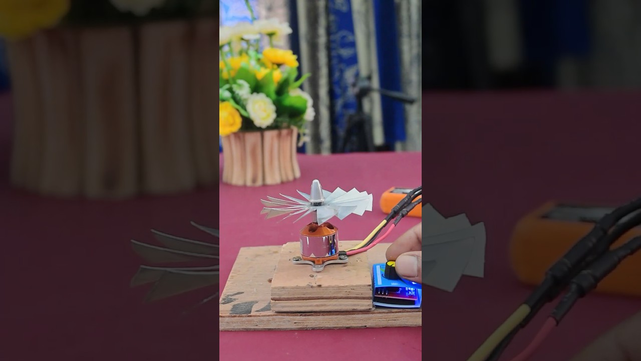 1800KV Motor + DIY Turbine Blade = Insane Power!