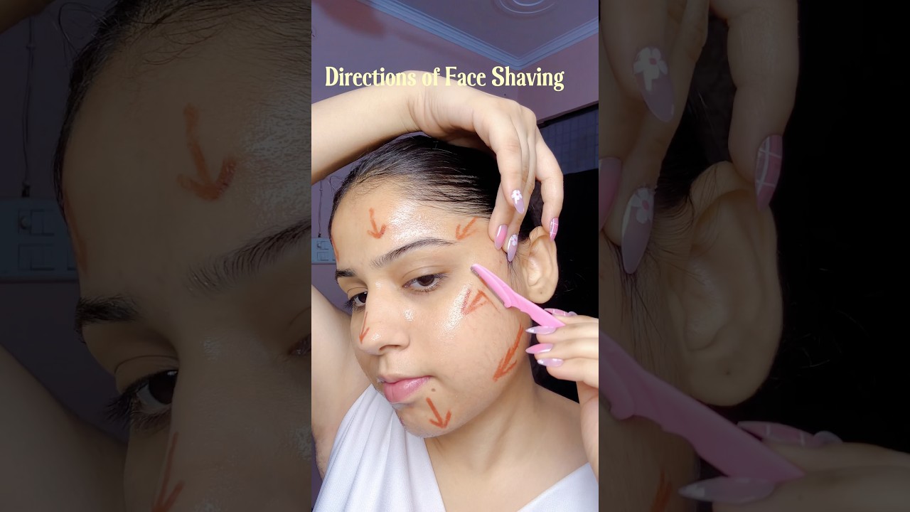Directions of Face Shaving 🪒 #shorts #skincare #ytshorts