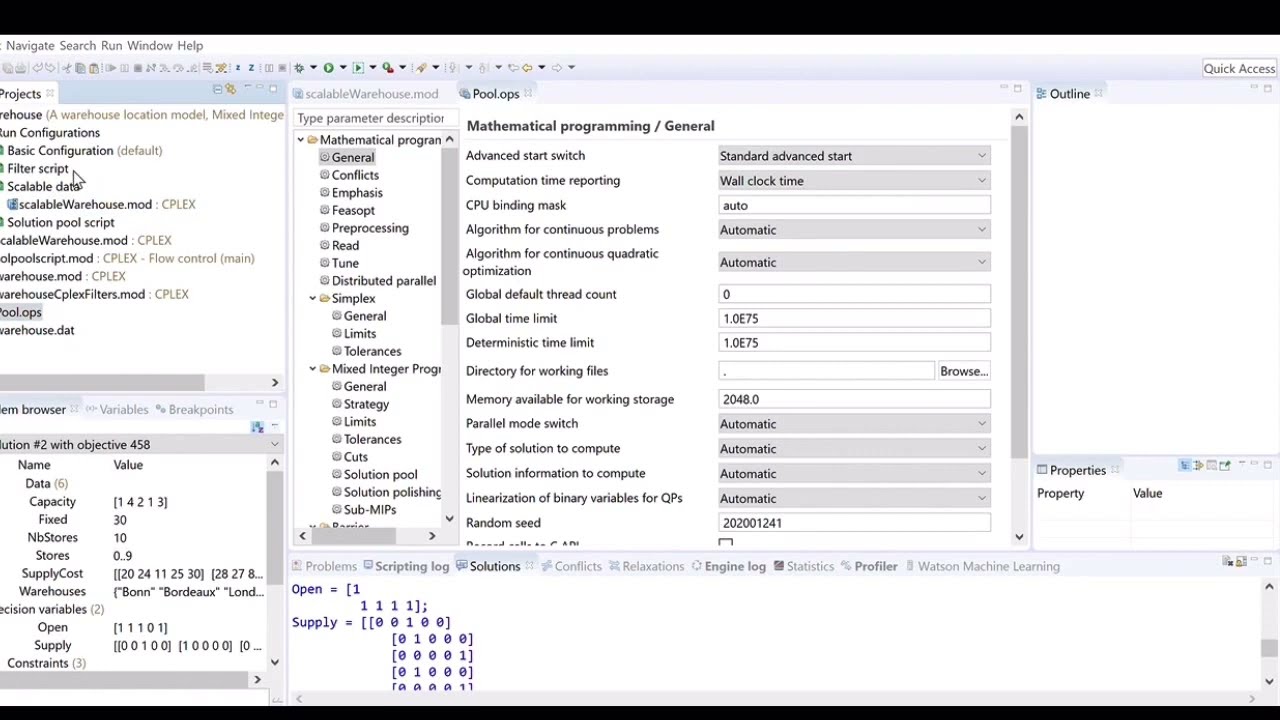 Managing Solution Pools with IBM ILOG CPLEX Studio