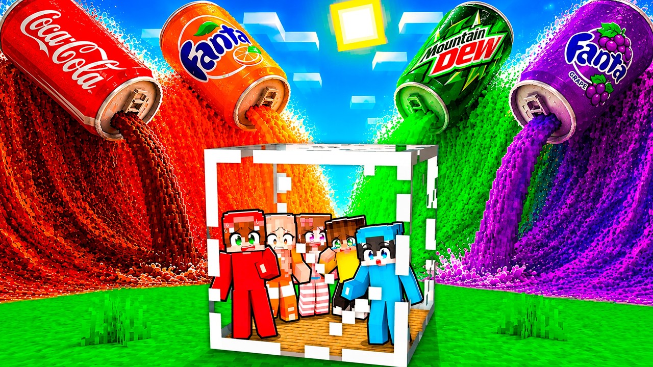 TSUNAMI DE REFRESCOS vs BUNKER SEGURO en Minecraft!