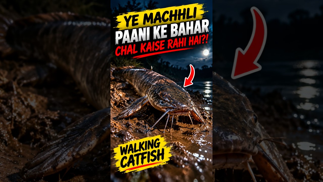 😱 BHAI! YE MACHHLI PAANI KE BAHAR KAISE CHALTI HAI?! #shorts #walkingcatfish #catfish