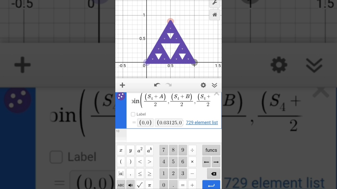 SIERPINSKI TRIANGLE in Desmos _mobile_version #desmos #maths #sierpinski #sierpinskitriangle #graph