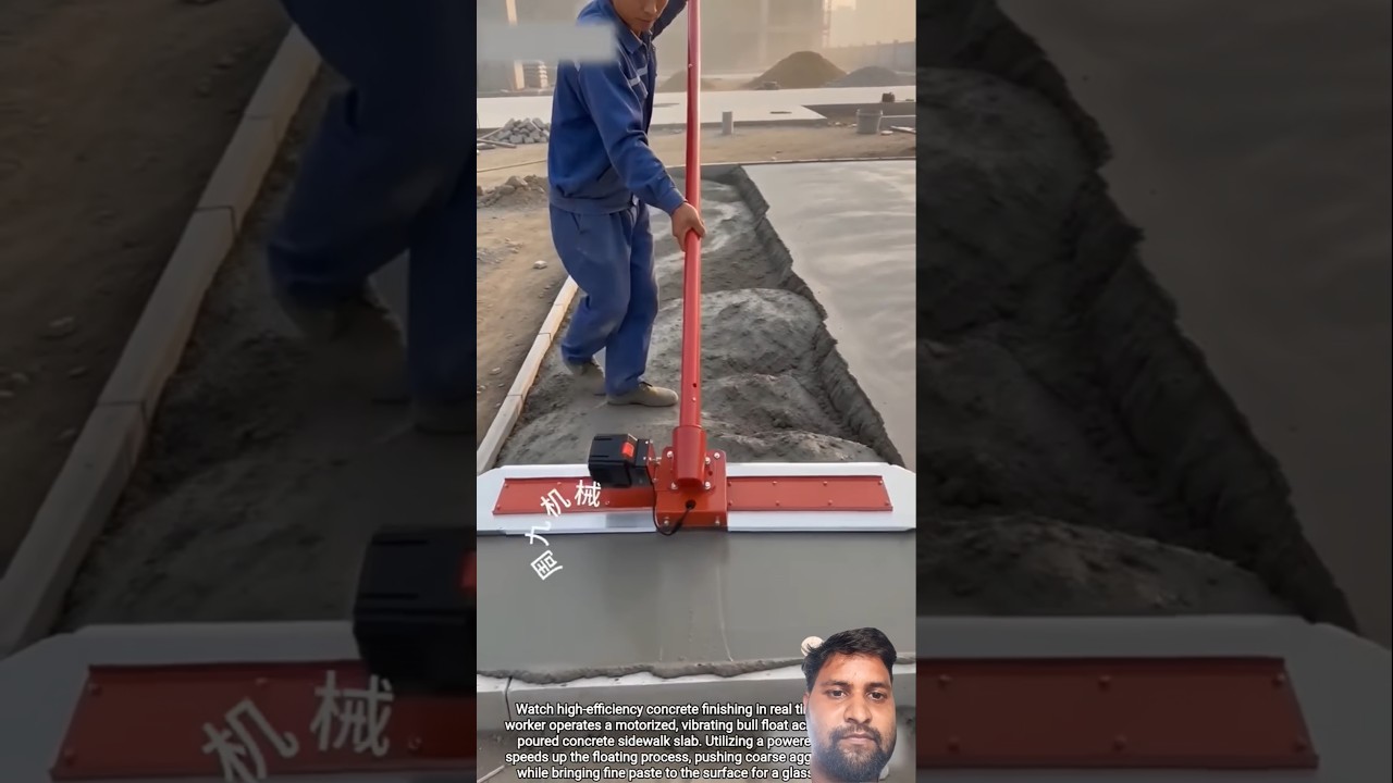 vibration bull float smooths wet concrete fast#shorts