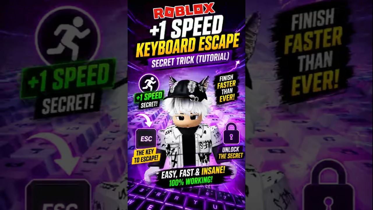 🔥 Secret Trick to Beat Roblox +1 Speed Keyboard Escape FAST! (Easy Tutorial)#Roblox  #Shorts