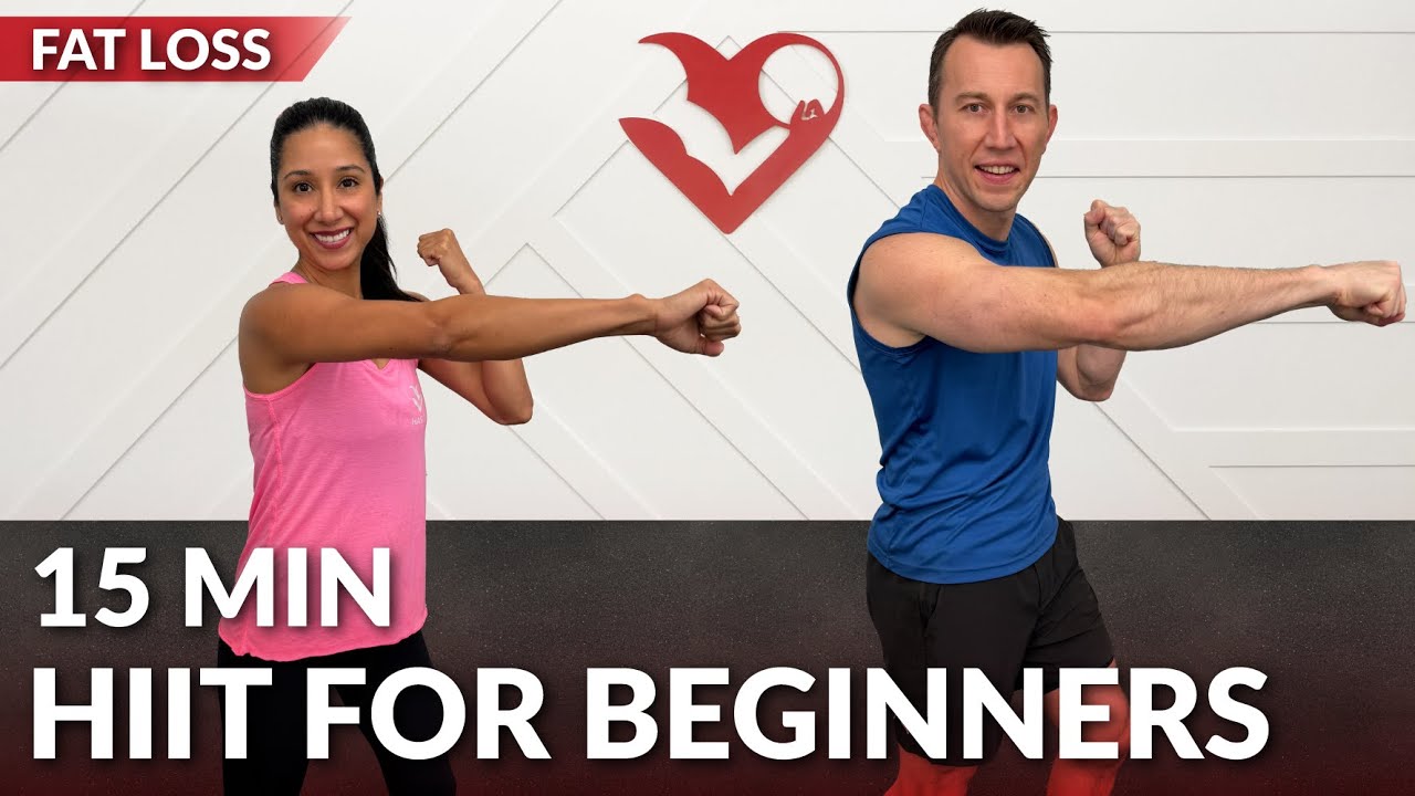 15 Min Beginners HIIT Workout for Fat Loss - Home Low Impact Standing No Jumping No Repeat Burning
