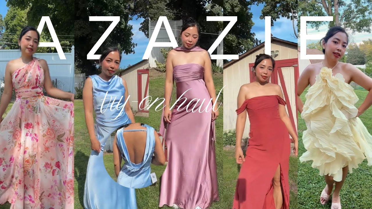 Azazie Dresses Try-on Haul & First Impressions ♡ Abhy Hauls & Reviews ft Azazie #tryonhaul #azazie 