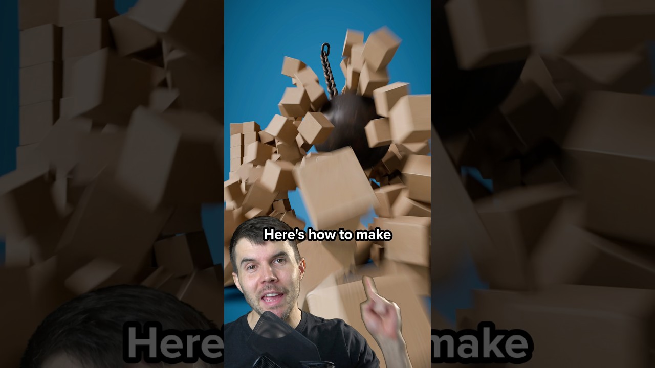 How to make a wrecking ball simulation in Blender #b3d