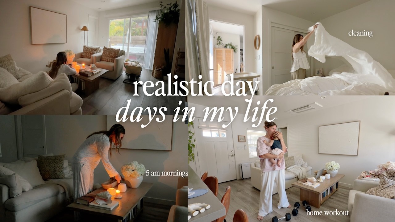 spend a real day with me, 5am mornings, cleaning, cooking, working out, healthy habits ✨