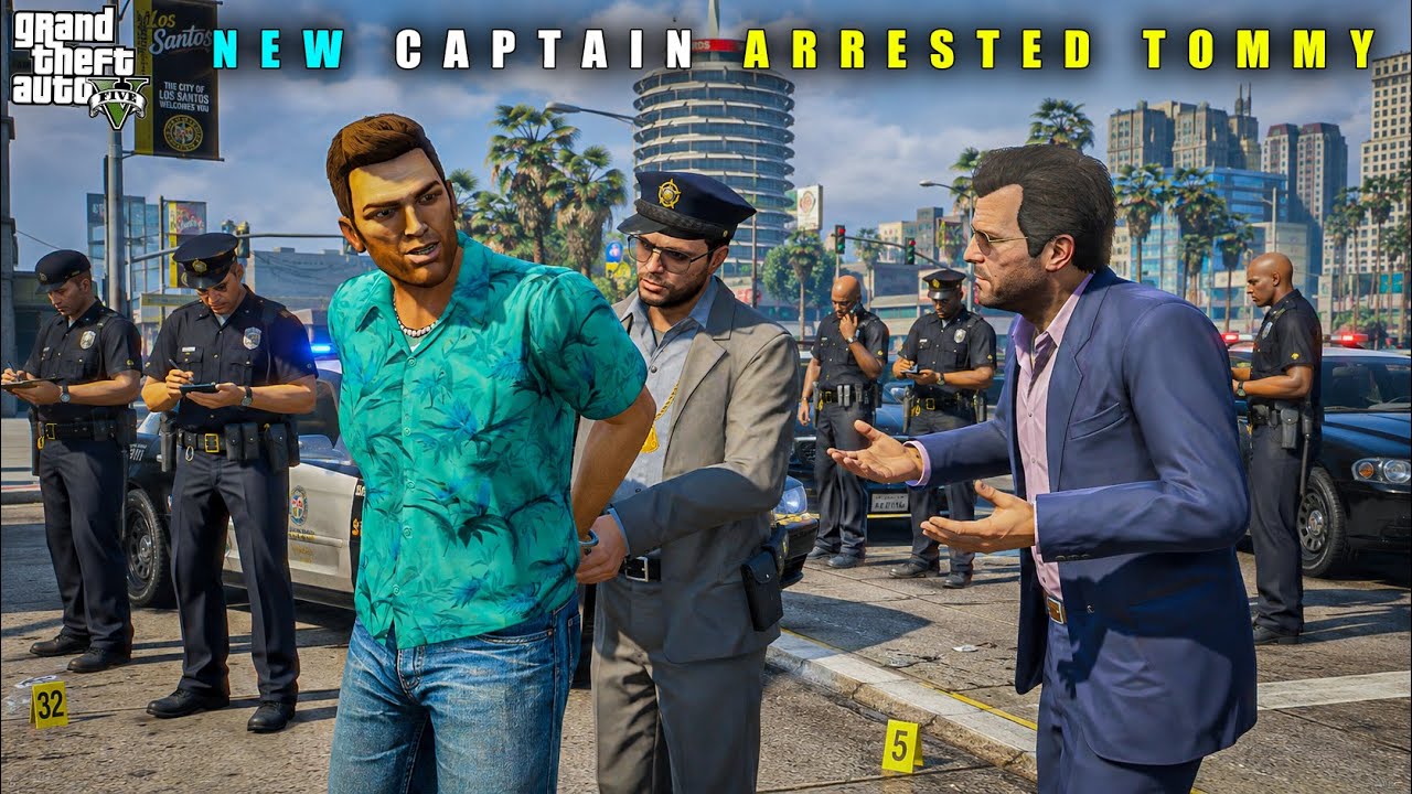 GTA 5 : NEW POLICE CAPTAIN ARRESTED TOMMY VERCETTI || BB GAMING