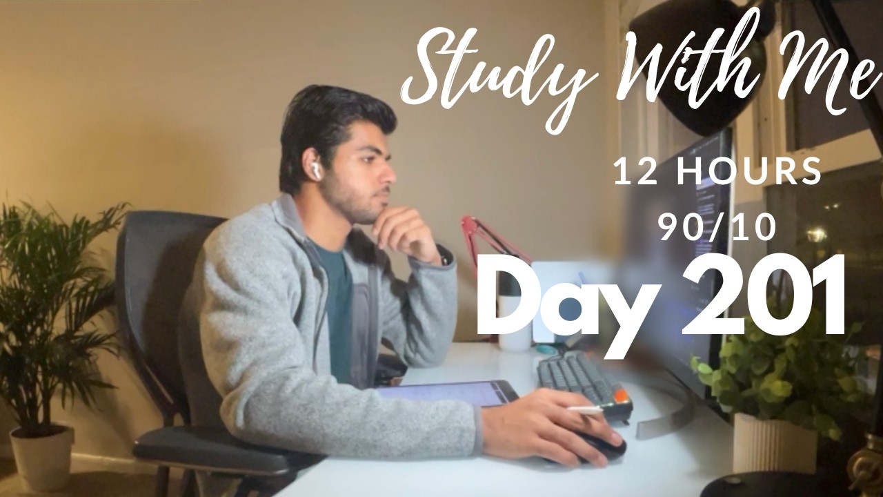 12 Hour Live Study With Me|Medical Student| 90/10 Pomodoro| Rain Sounds🌧️|Day 201