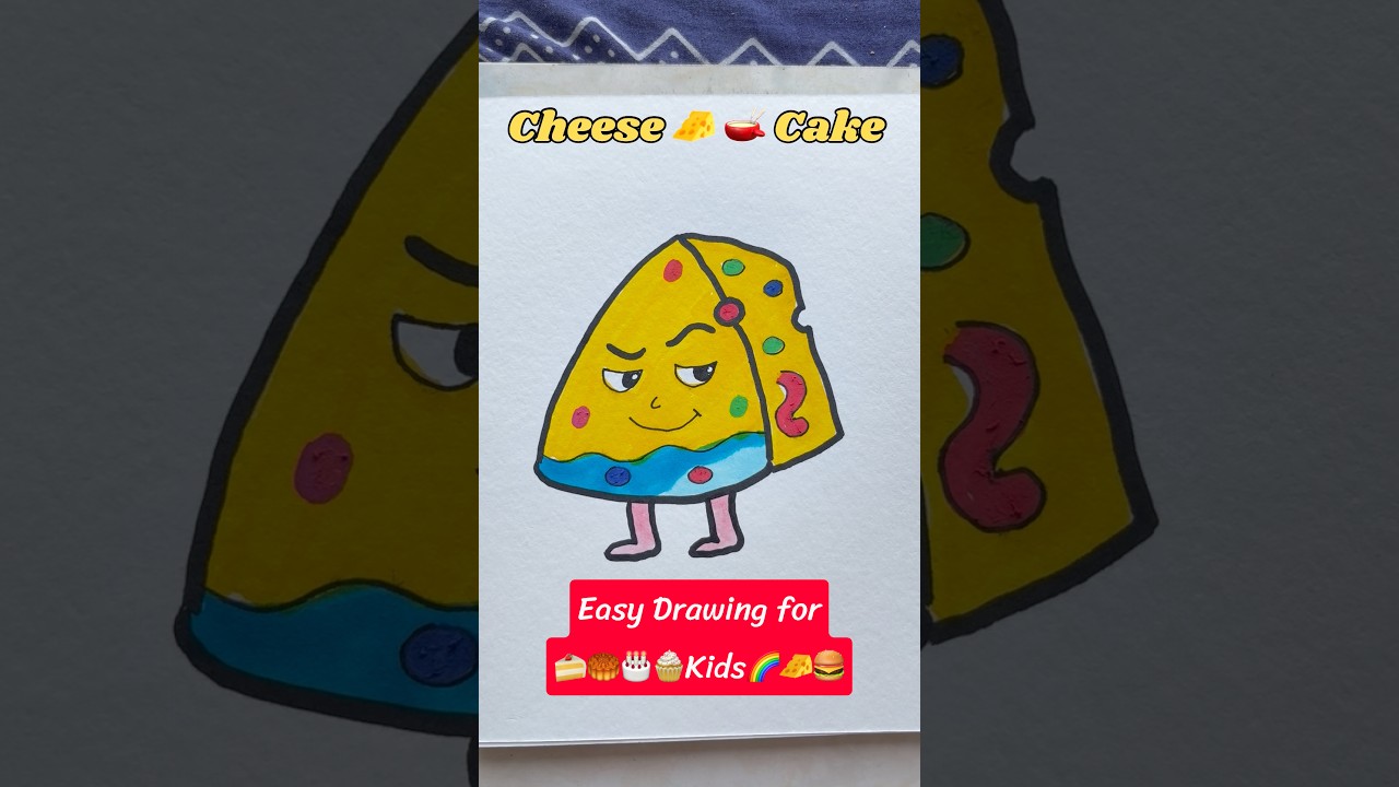 Dancing Cheese 🧀😂 Drawing for Kids #drawingforkids #kidsvideo #art #easycolouring #ytshorts