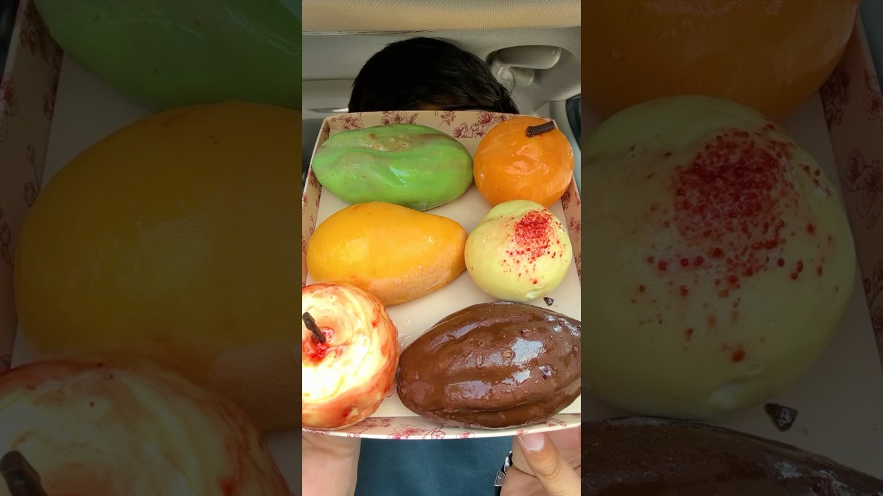 Let’s Eat Beautiful Desserts! 🍊🍎🥭 #mukbang #asmr