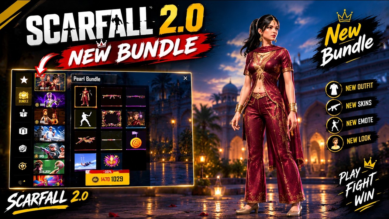 🔥 ScarFall 2.0 NEW BUNDLE 😍 | New Outfit & Stylish Look 🔥#scarfall #newbundle 