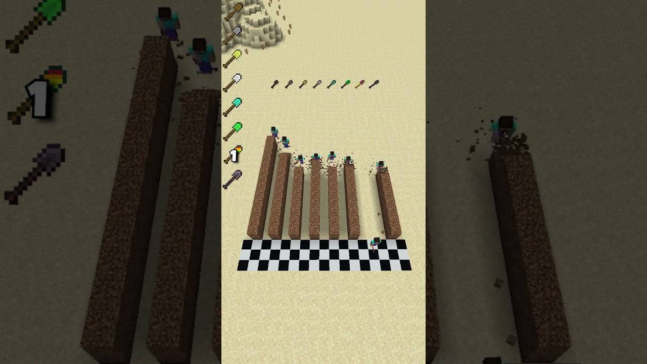 Cutting Out Shovels vs Race Places #meme #shorts #minecraft