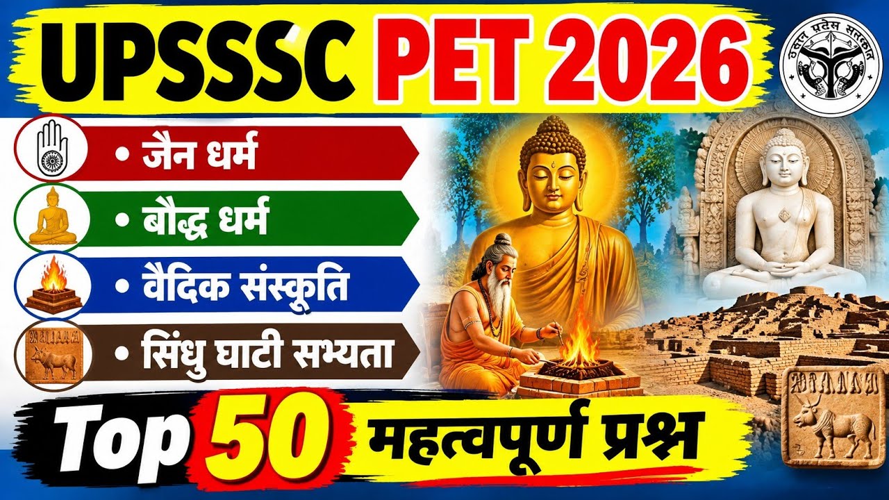 UPSSSC PET 2026 GK GS | ANCIENT HISTORY MOST IMPORTANT TOPIC | UPSSSC PET 2026 IMPORTANT QUESTION 